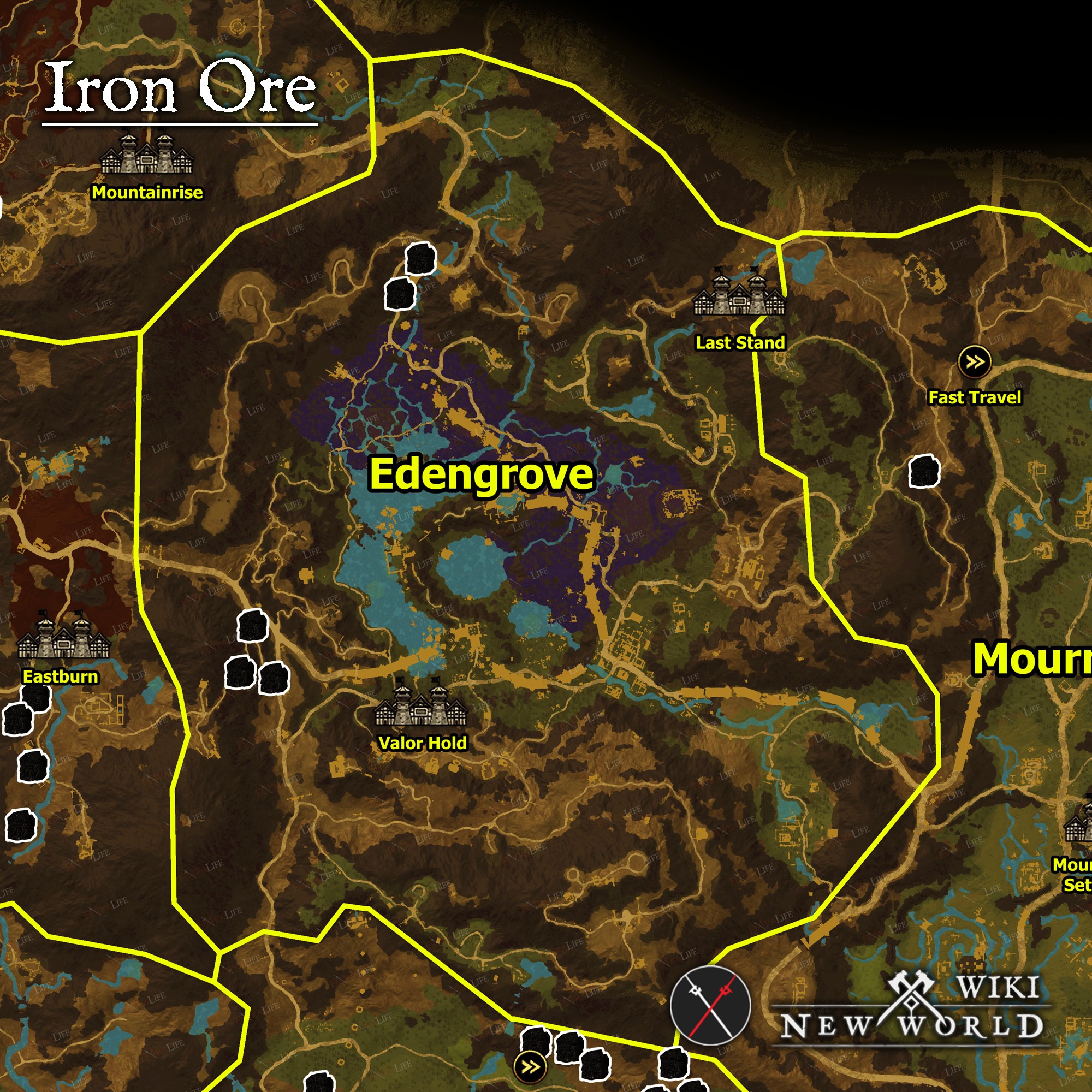 Iron Vein (Large) New World Wiki Where to find with Maps, Skill lvl